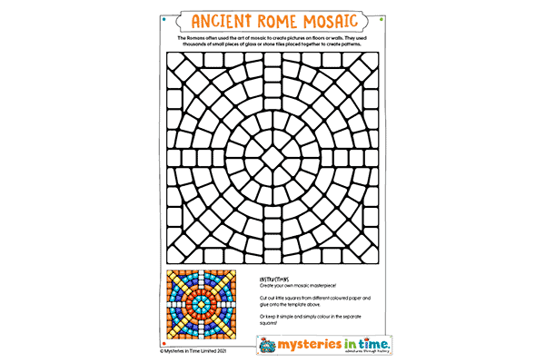 Ancient Rome mosaic printable